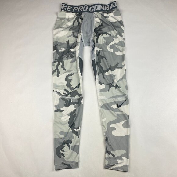 Nike Mens Pro Combat Compression Tights Size XL Gray Camo Print - Picture 1 of 15